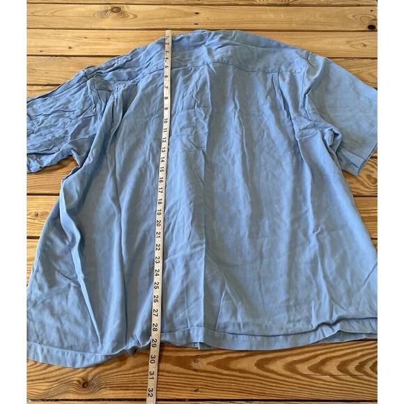 Tommy Bahama Silk Button Up Shirt Size 2XL Men’s Blue Short Sleeve - Picture 5 of 6